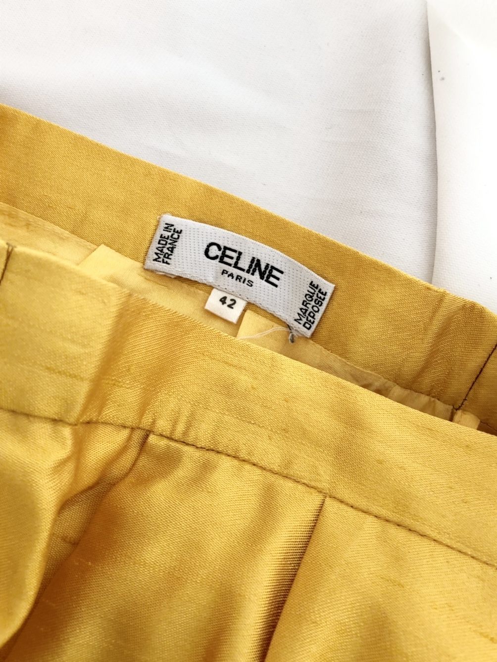 Celine Yellow silk Skirt (made in france)