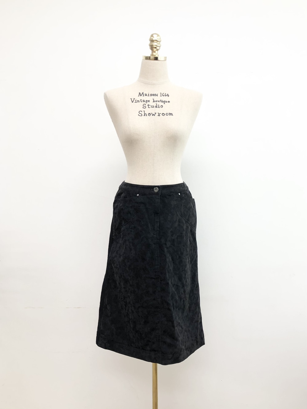 Black Two-Pattern Tie-Die Pattern Skirt
