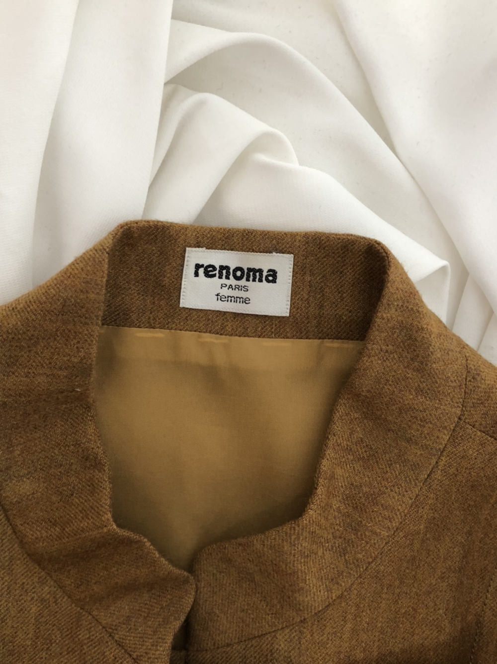 Renoma Brown Mustard Brown Gold Double Button Dress