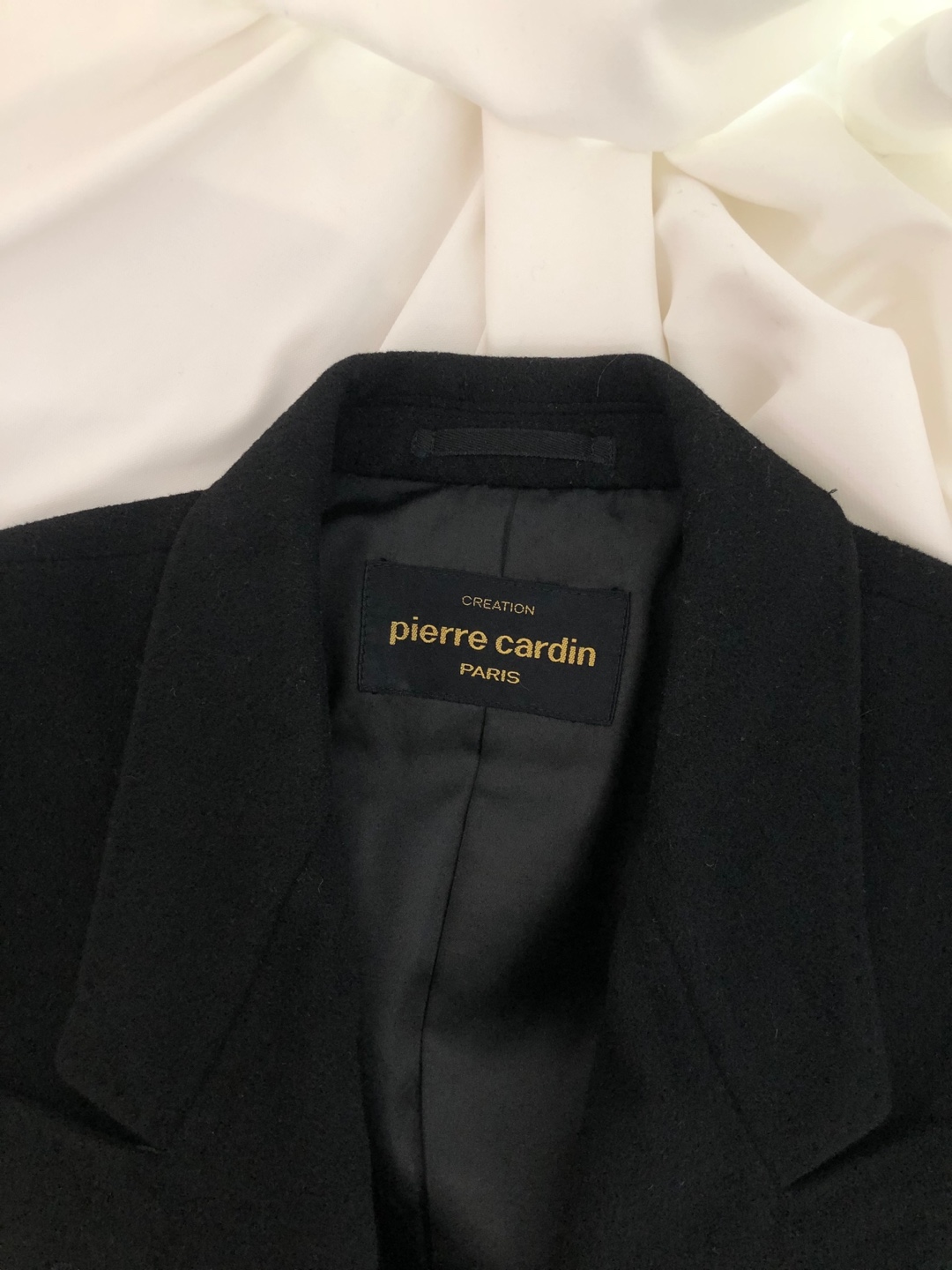 Pierre Cardin Black Wool 90 Double Button Long Coat
