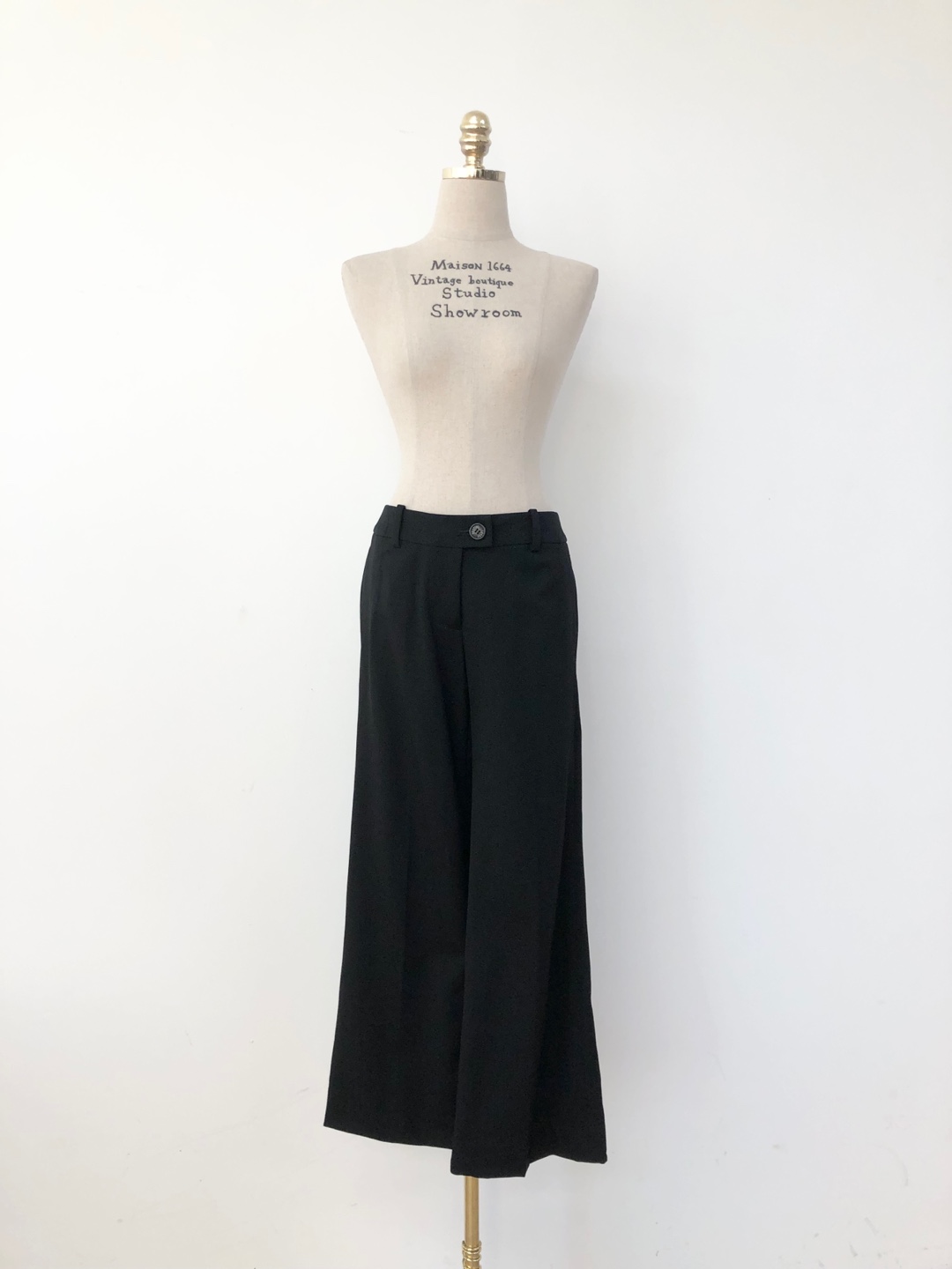 Black Wool 97 Basic Slacks Pants [29 inch]