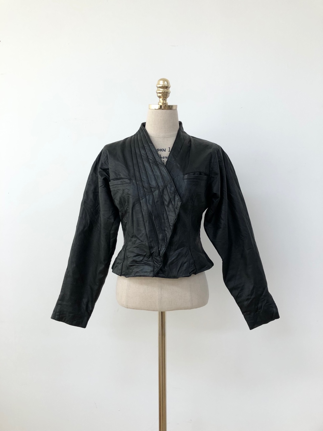 Black Button Real Leather Cowhide Jacket