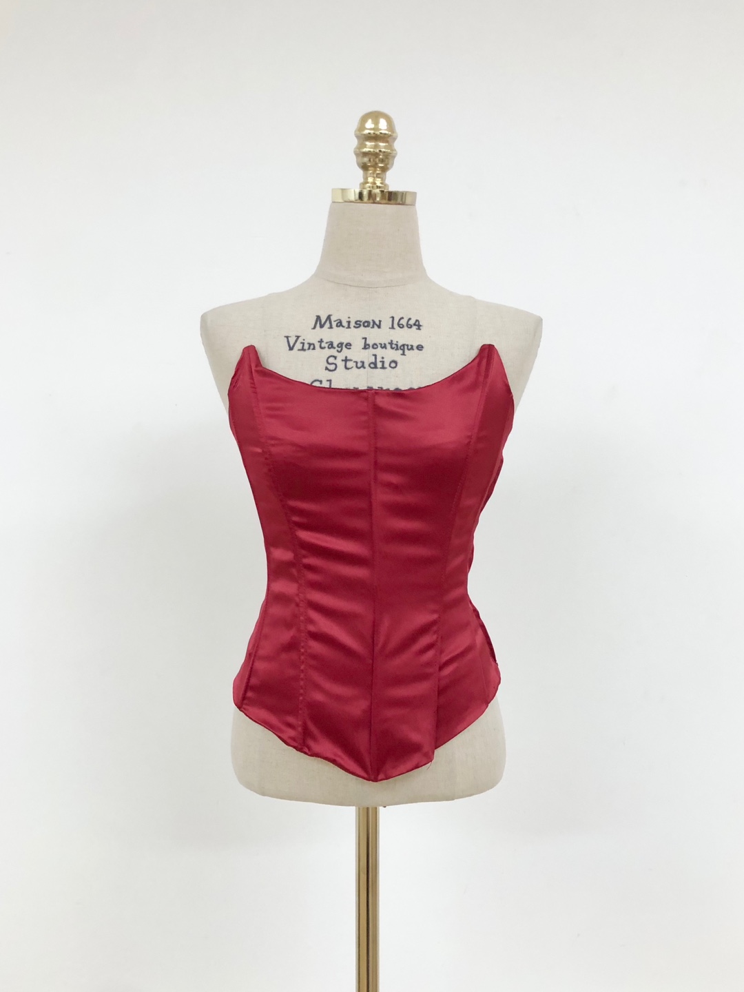 Deep Red Lace Up Corset Top 38 size