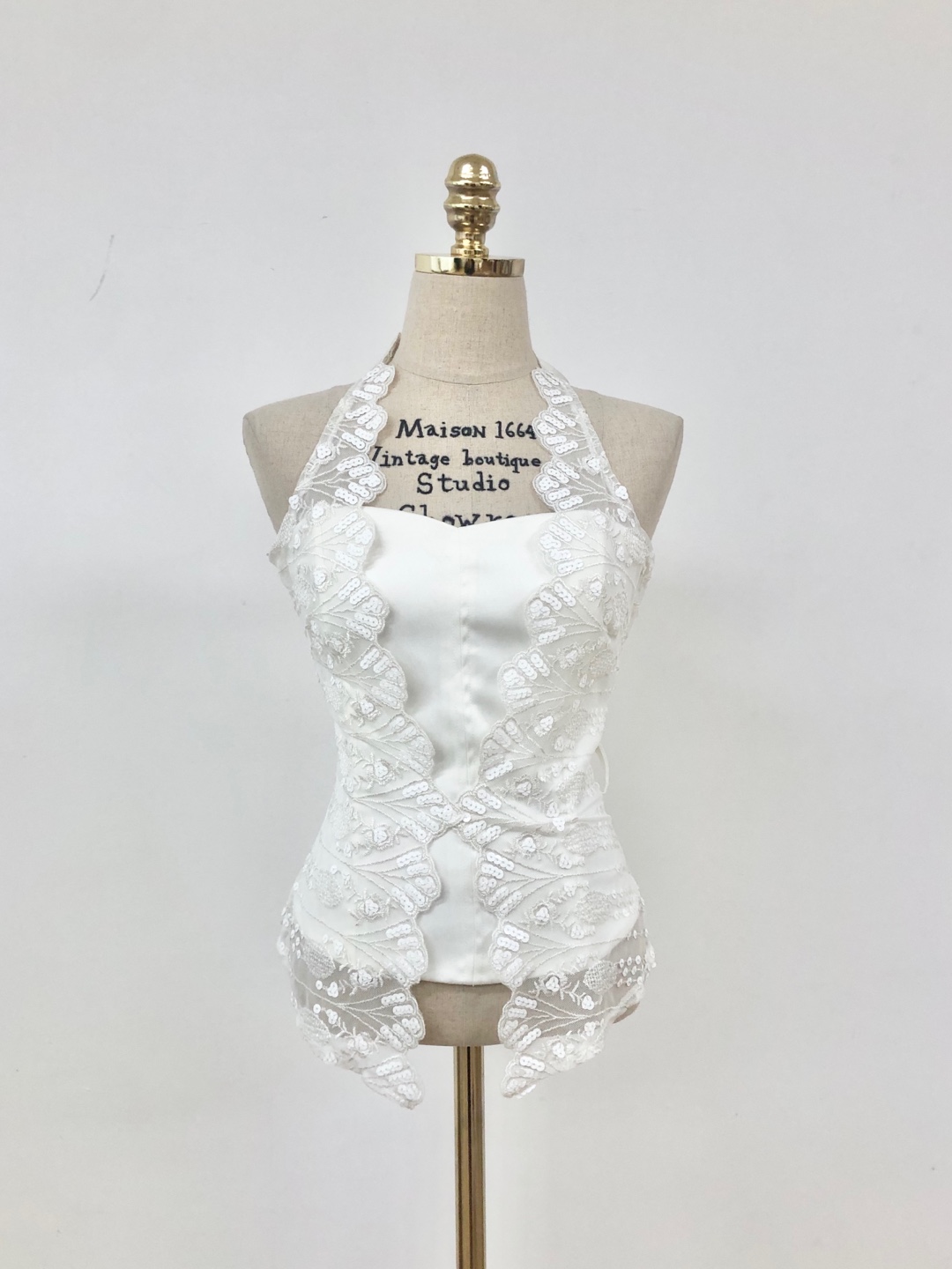 White lace halter top corset top 36 size