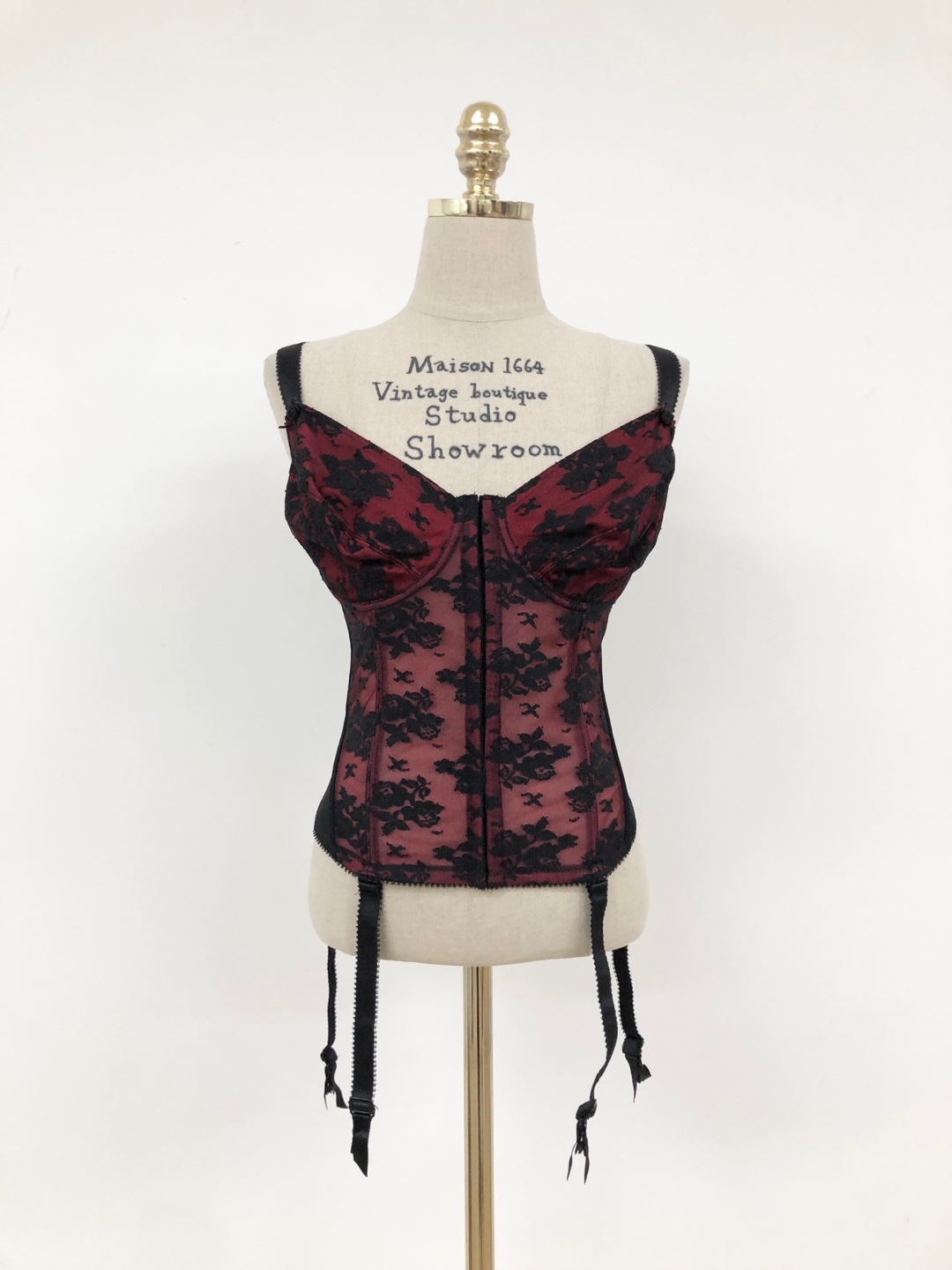 Black Lace Red Layered Corset Top 75 E