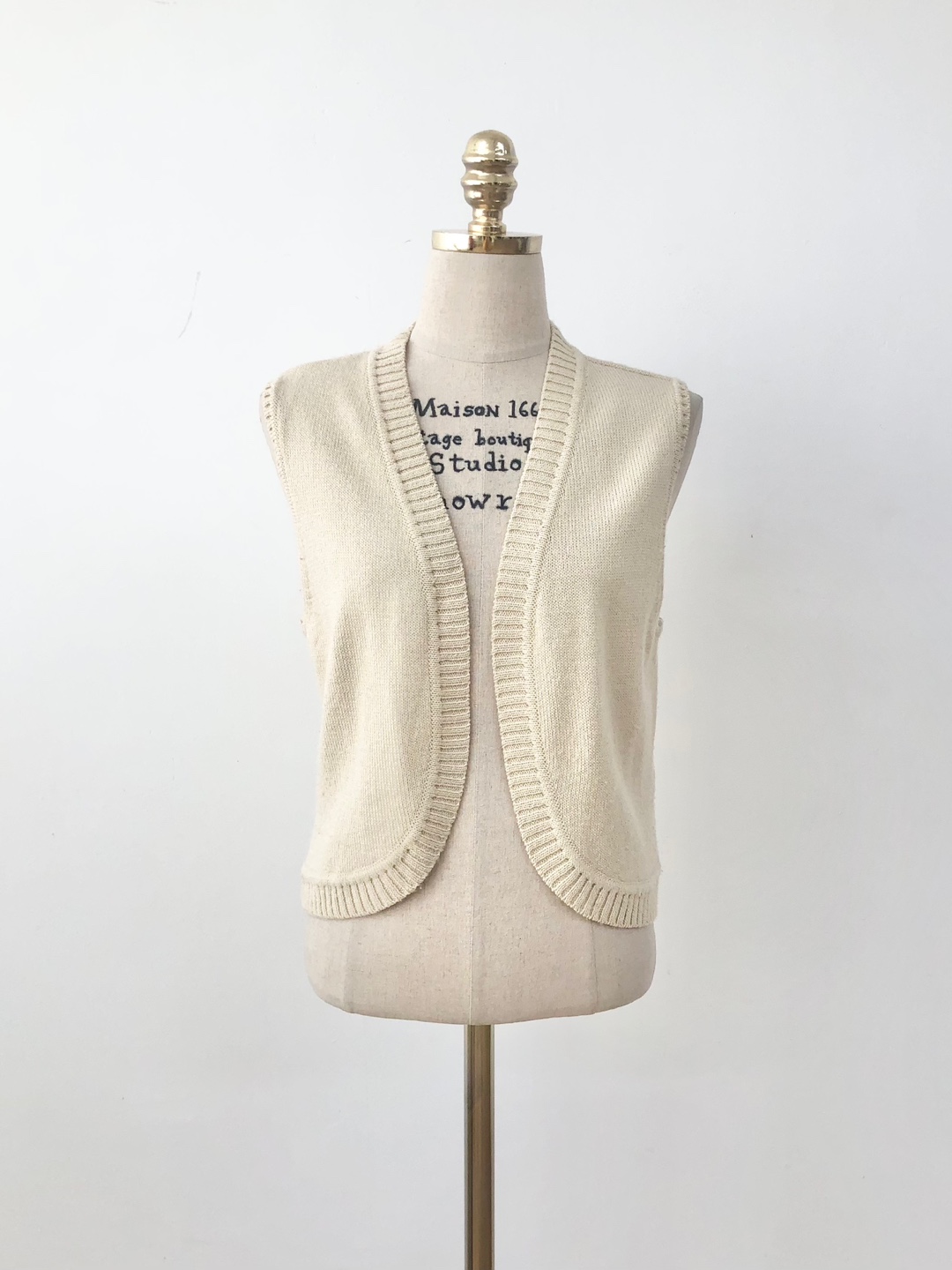 Ivory Open Knit Vest Top