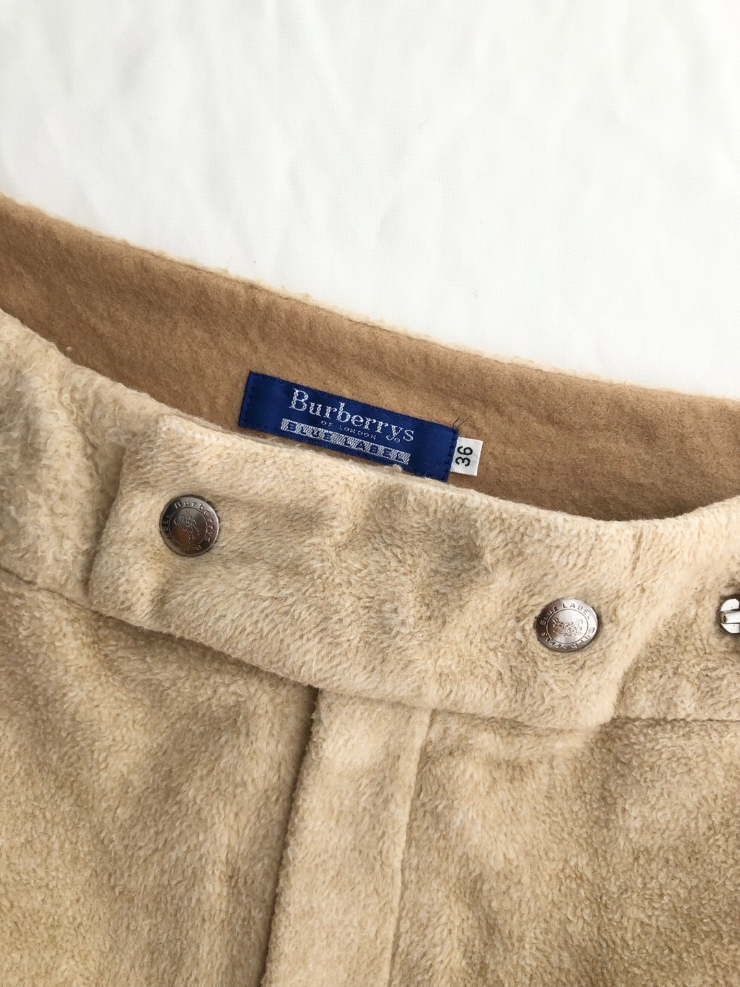 Burberry Beige Brown Side Zipper Skirt [27-28 inch]