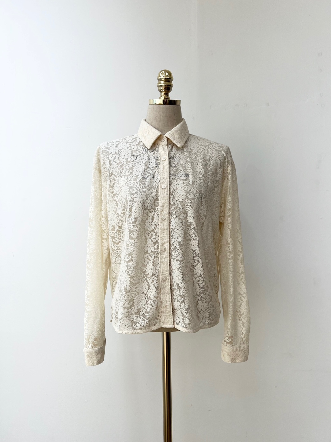 Ivory Floral Lace Shirt