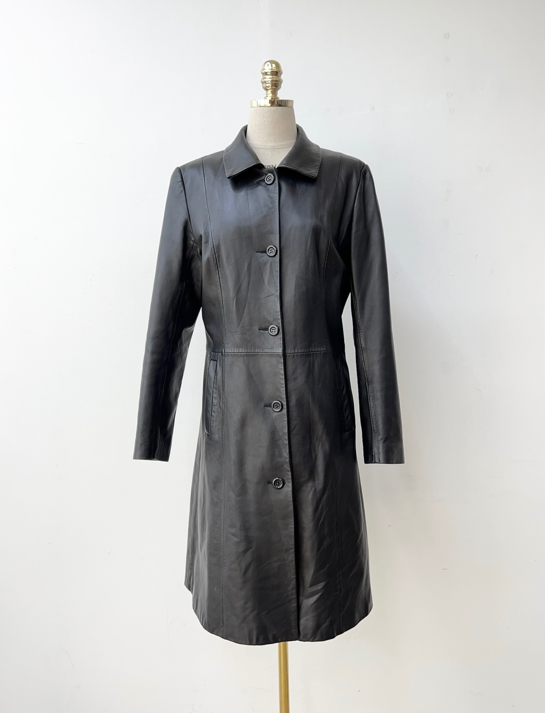 Black Sheepskin Long Coat