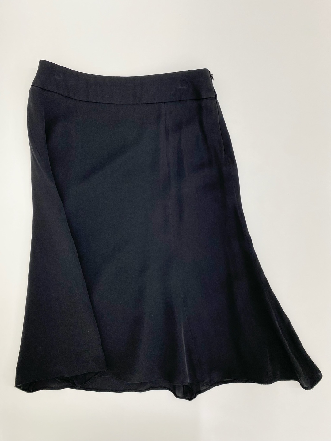 Armani collezioni black silk flared skirt