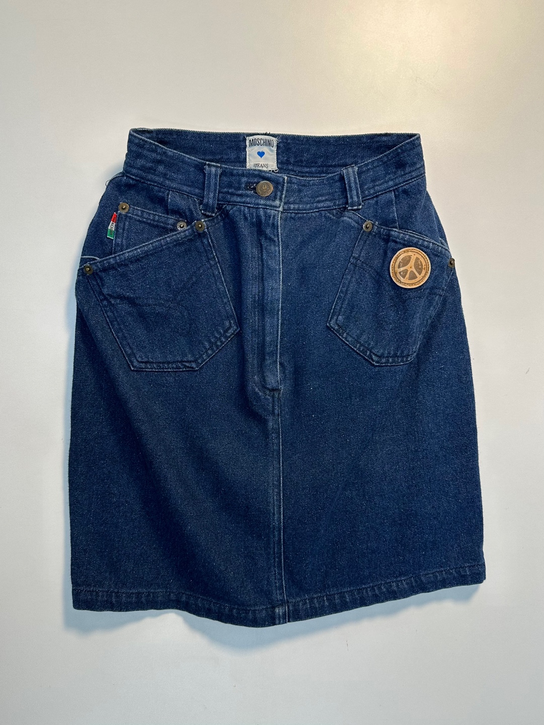 moschino blue denim mini skirt [25inch]`