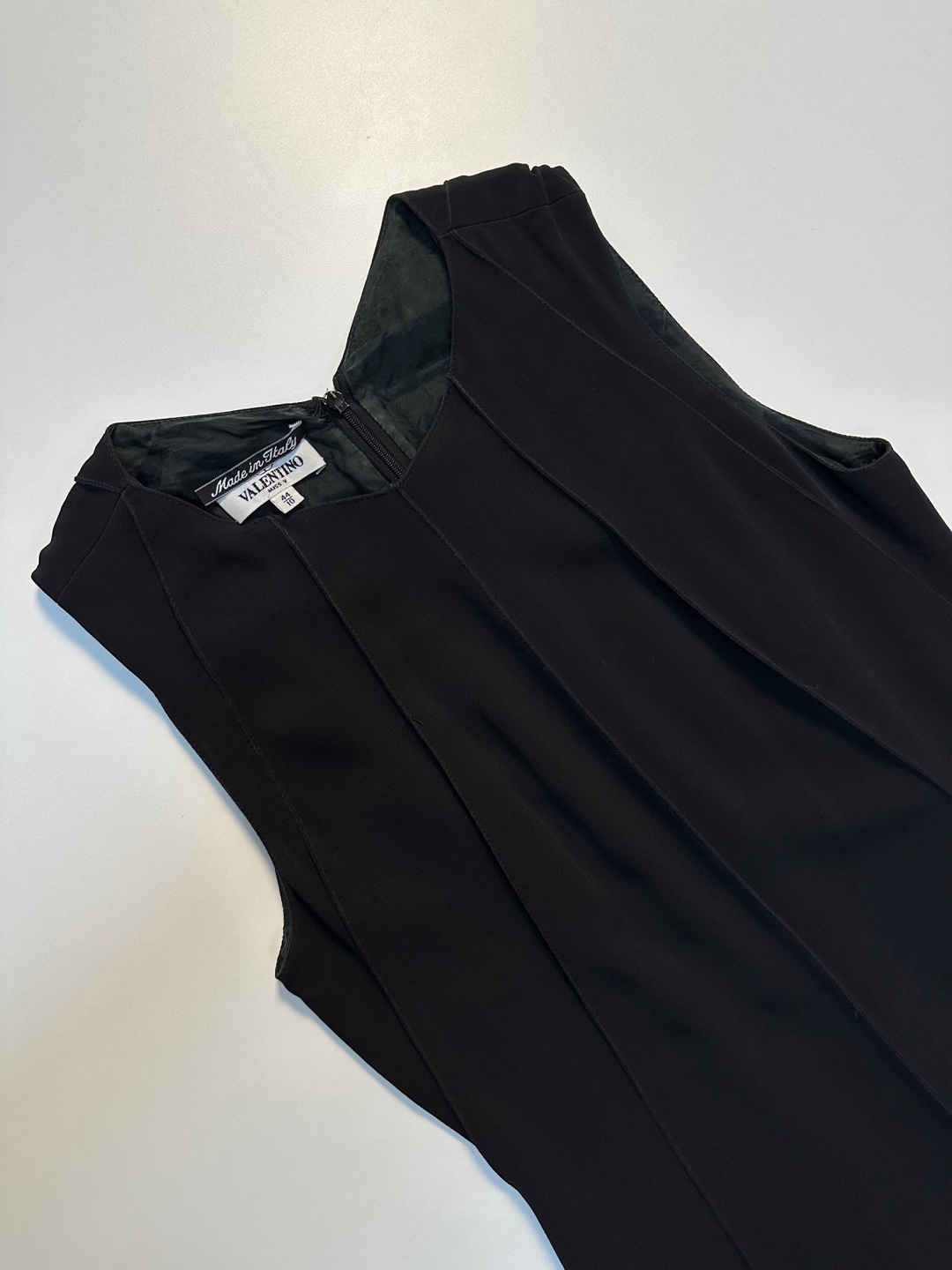 Valentino Black Cutout Wave Detail Sleeveless Dress (made in italy)