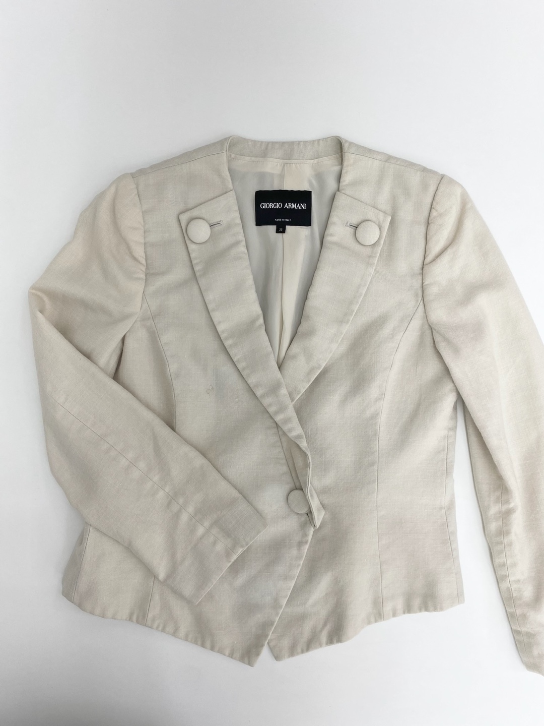 Giorgio Armani Ivory Button Detail Classic Jacket(made in italy)