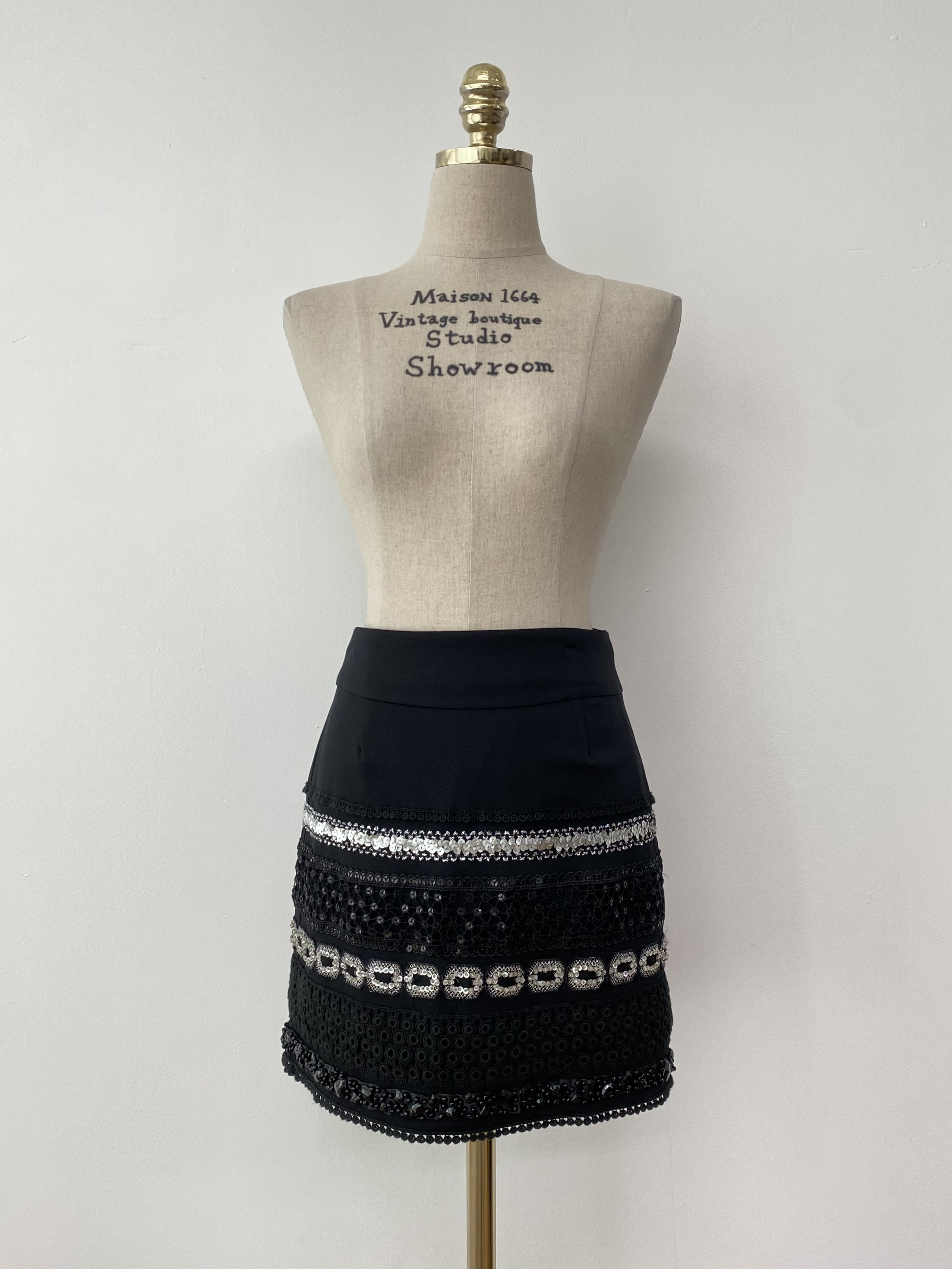 sequin bead detail skirt