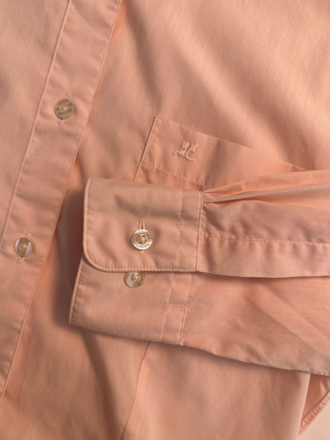 Courrèges pink embroidered detail shirt