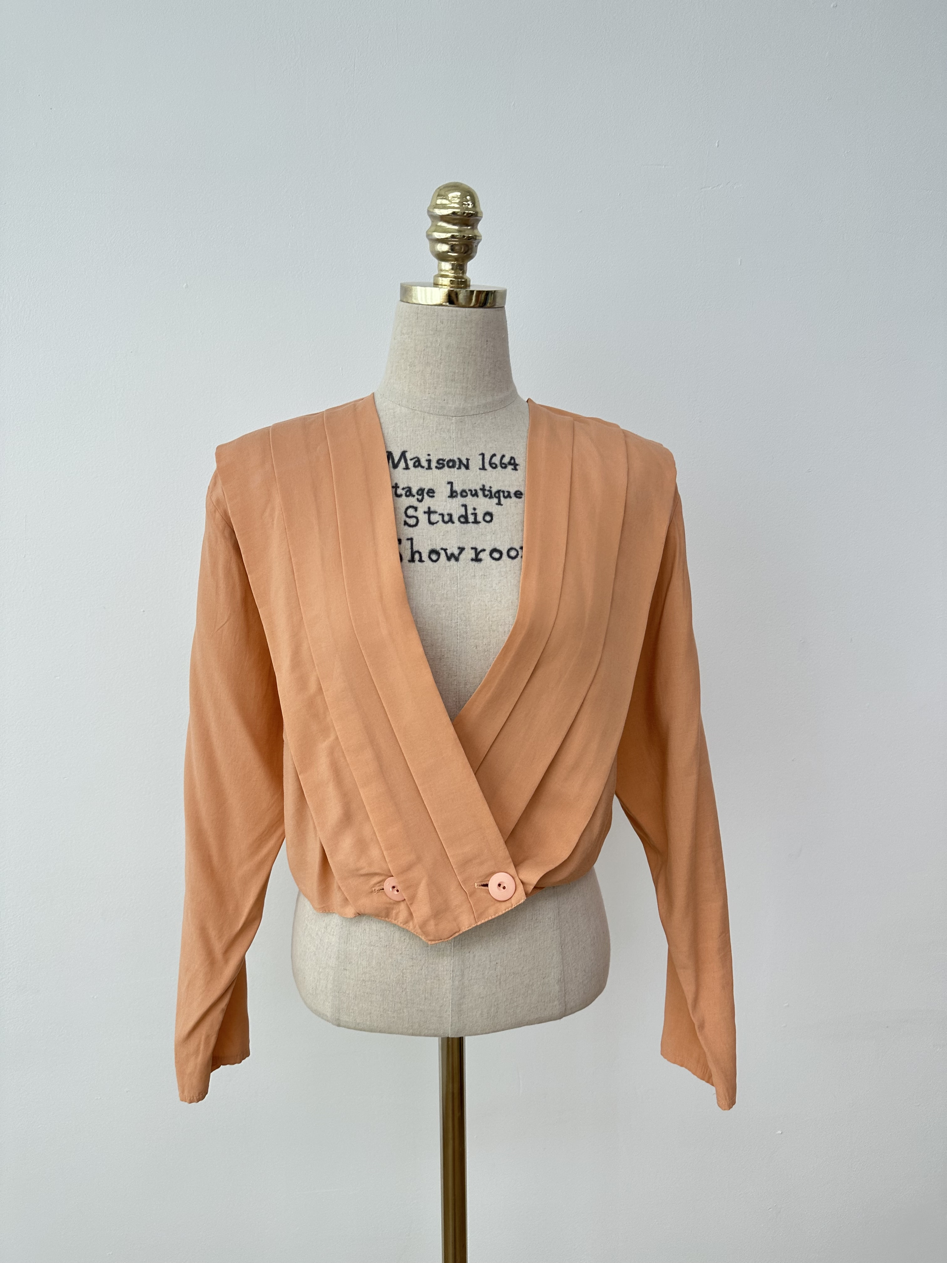 Coral pintuck crop jacket(made in usa)