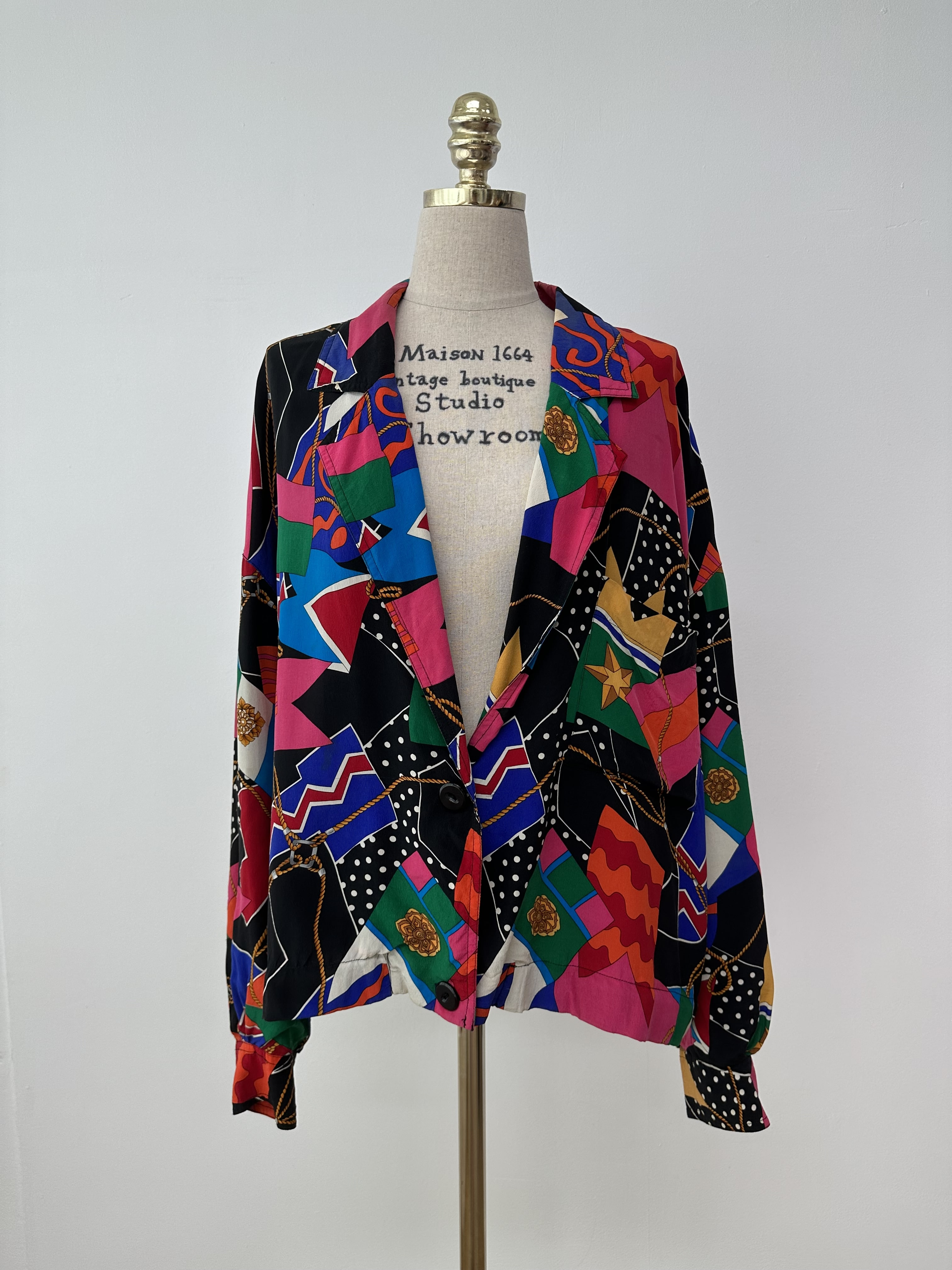 Multie pattern silk jacket