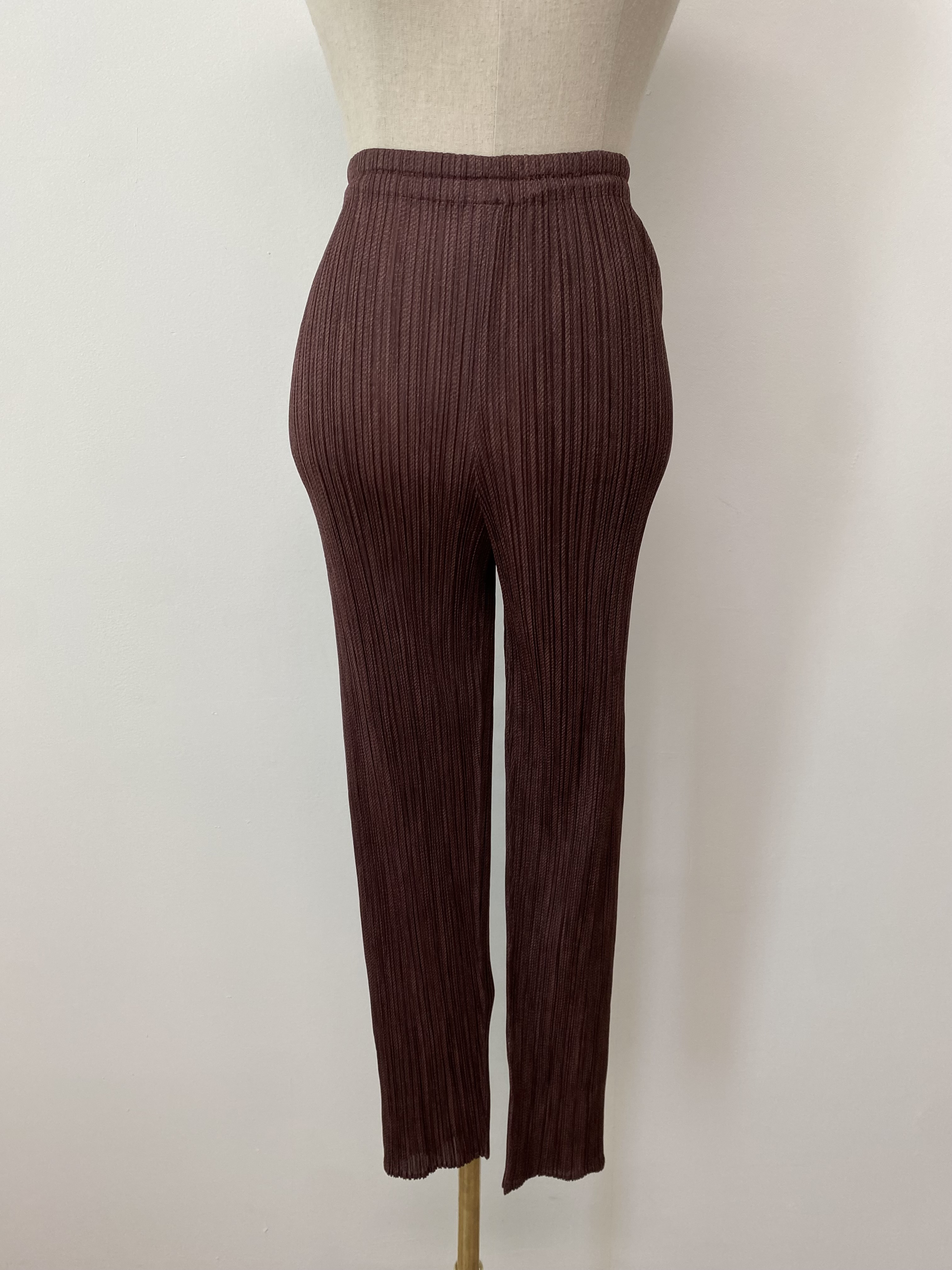 Pleats Please red brown pleated long pants