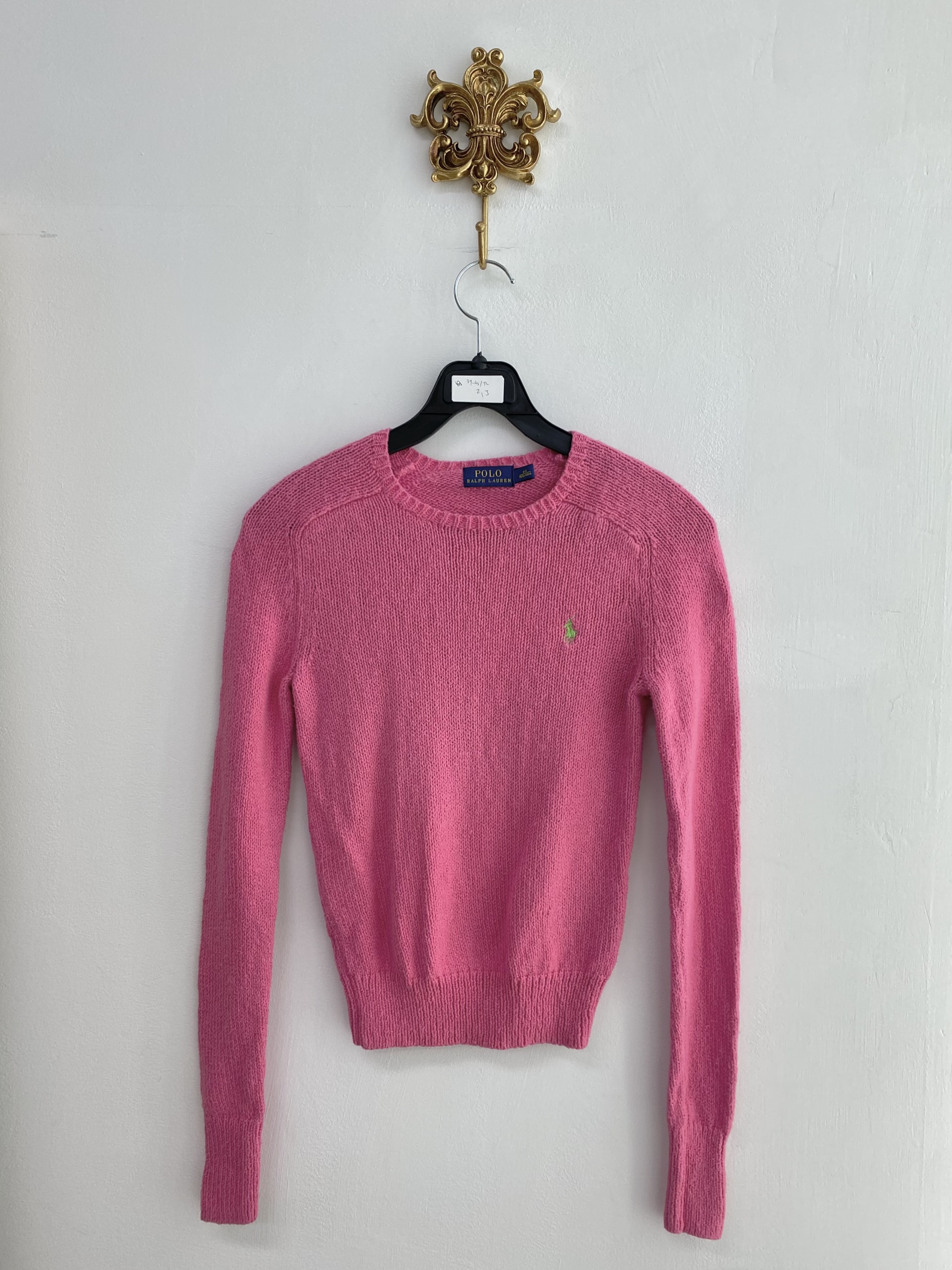 Polo Ralph Lauren neon pink green logo cotton knit