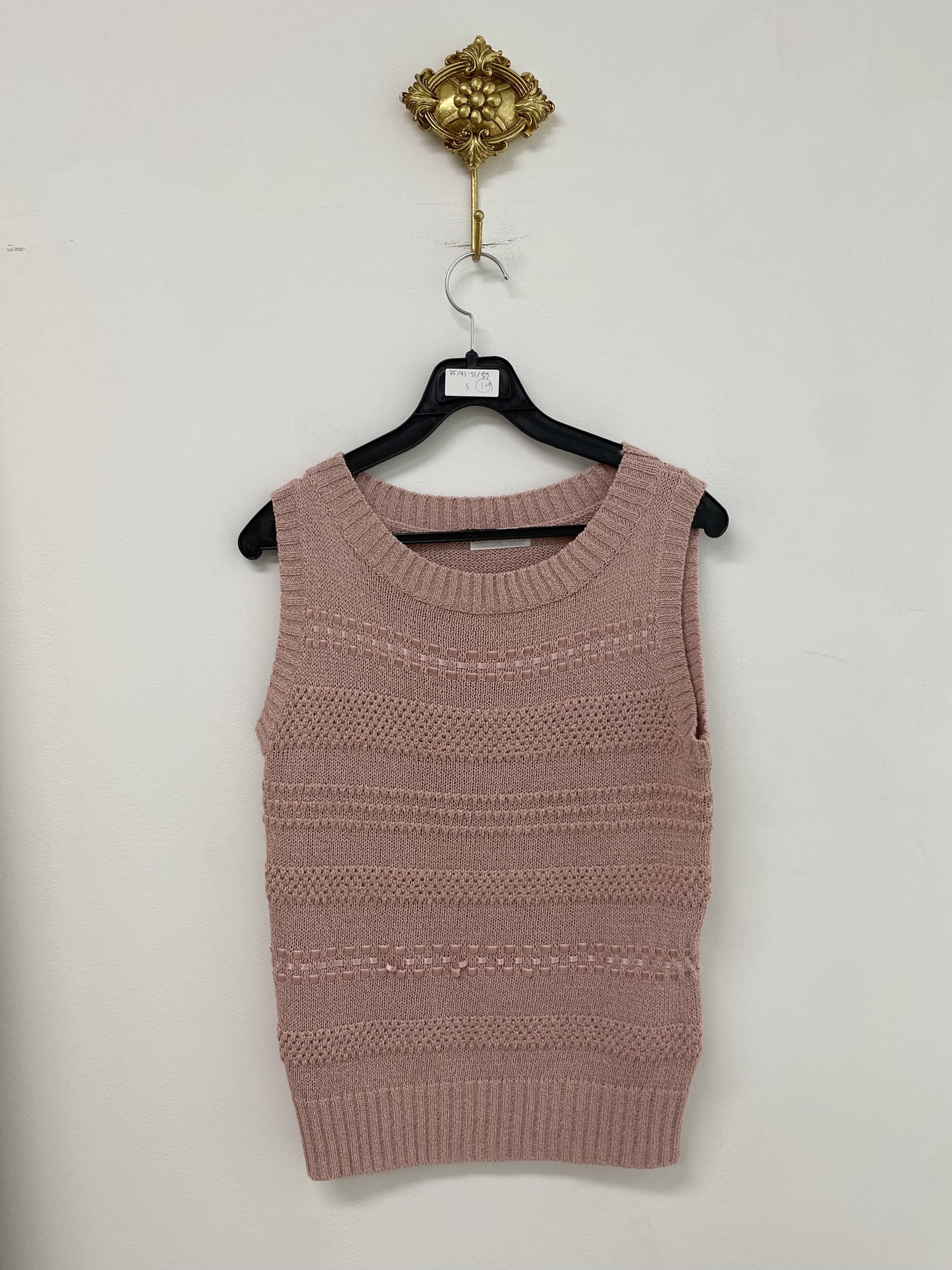 Light pink mix knit vest