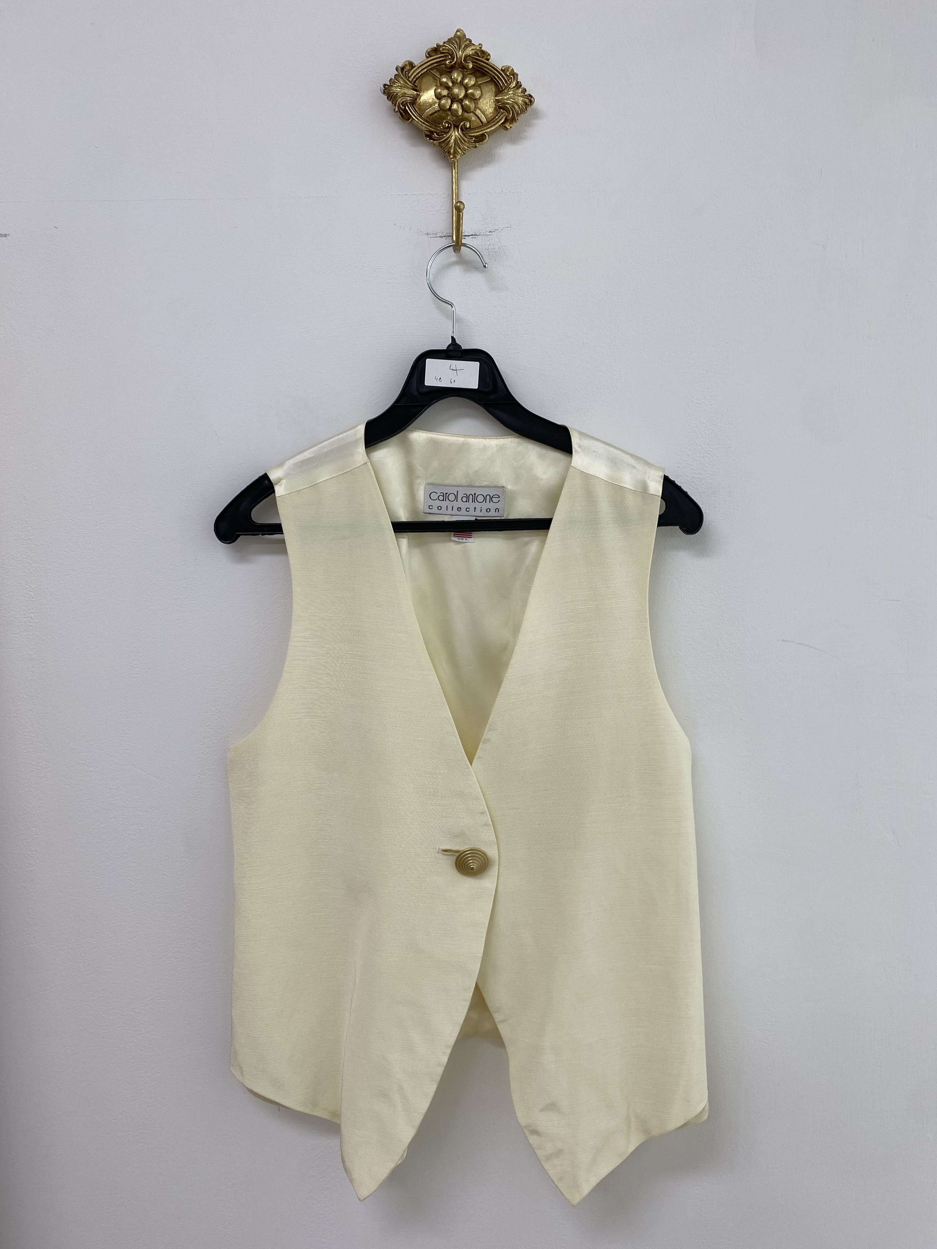 Ivory single button vest (made in u.s.a.)