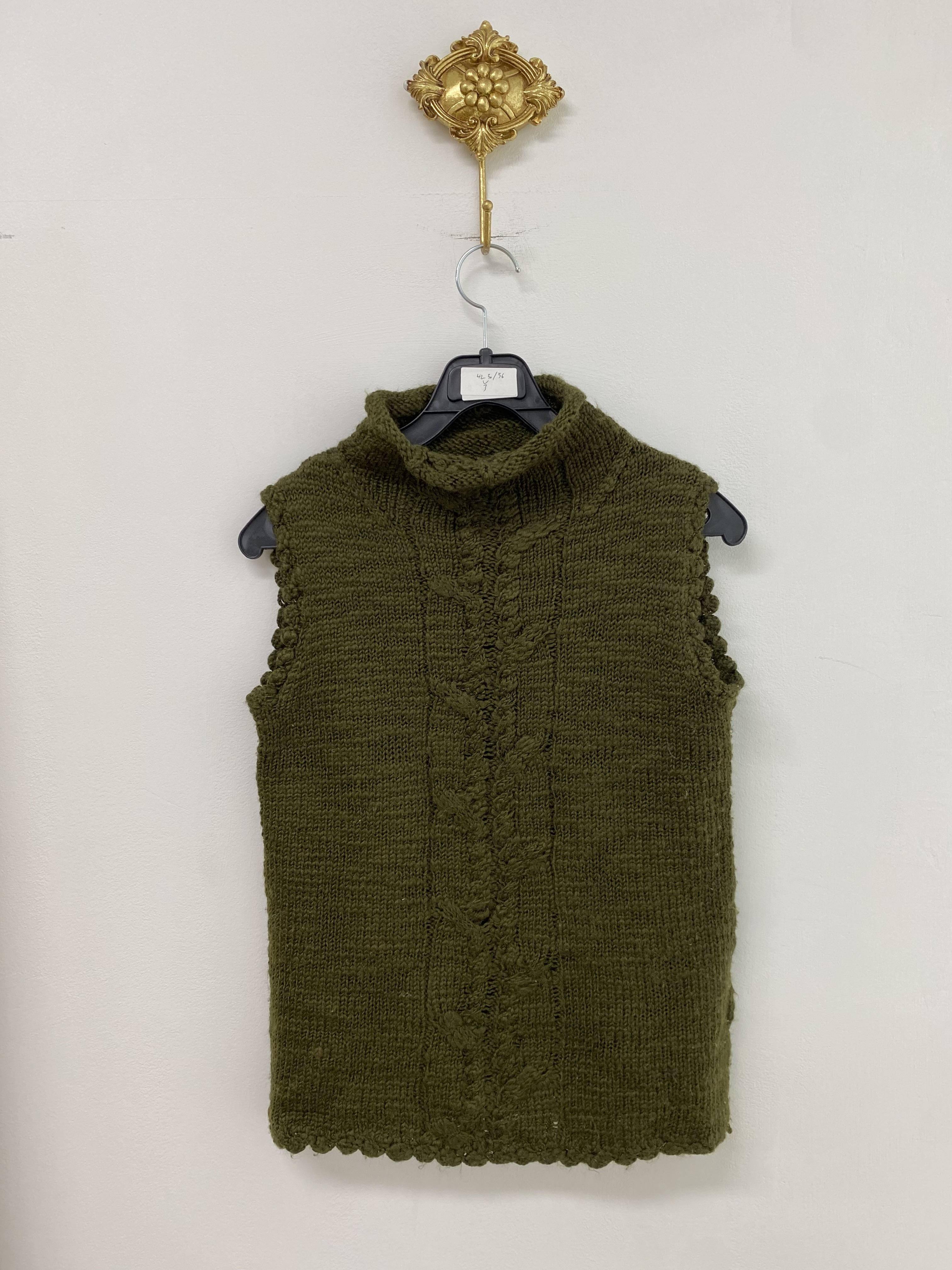 Green high neck knit vest