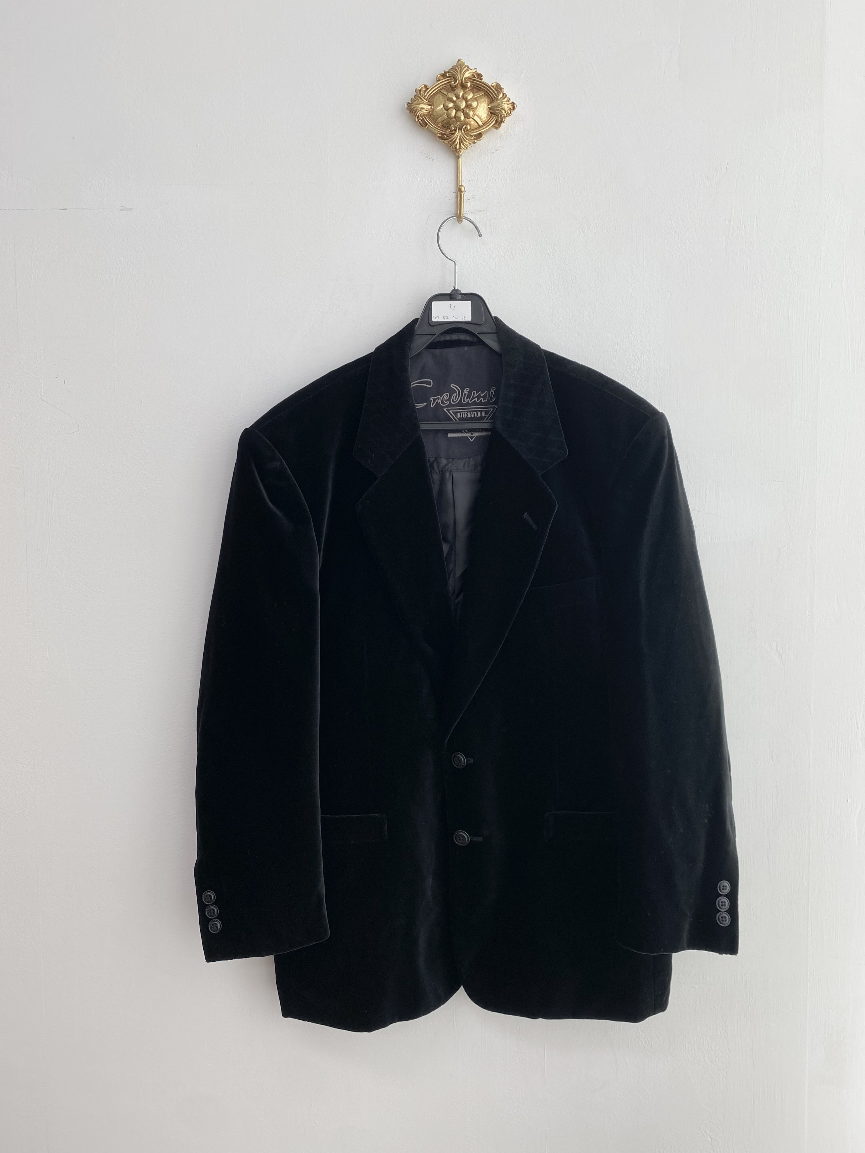 Black velvet boxy fit jacket