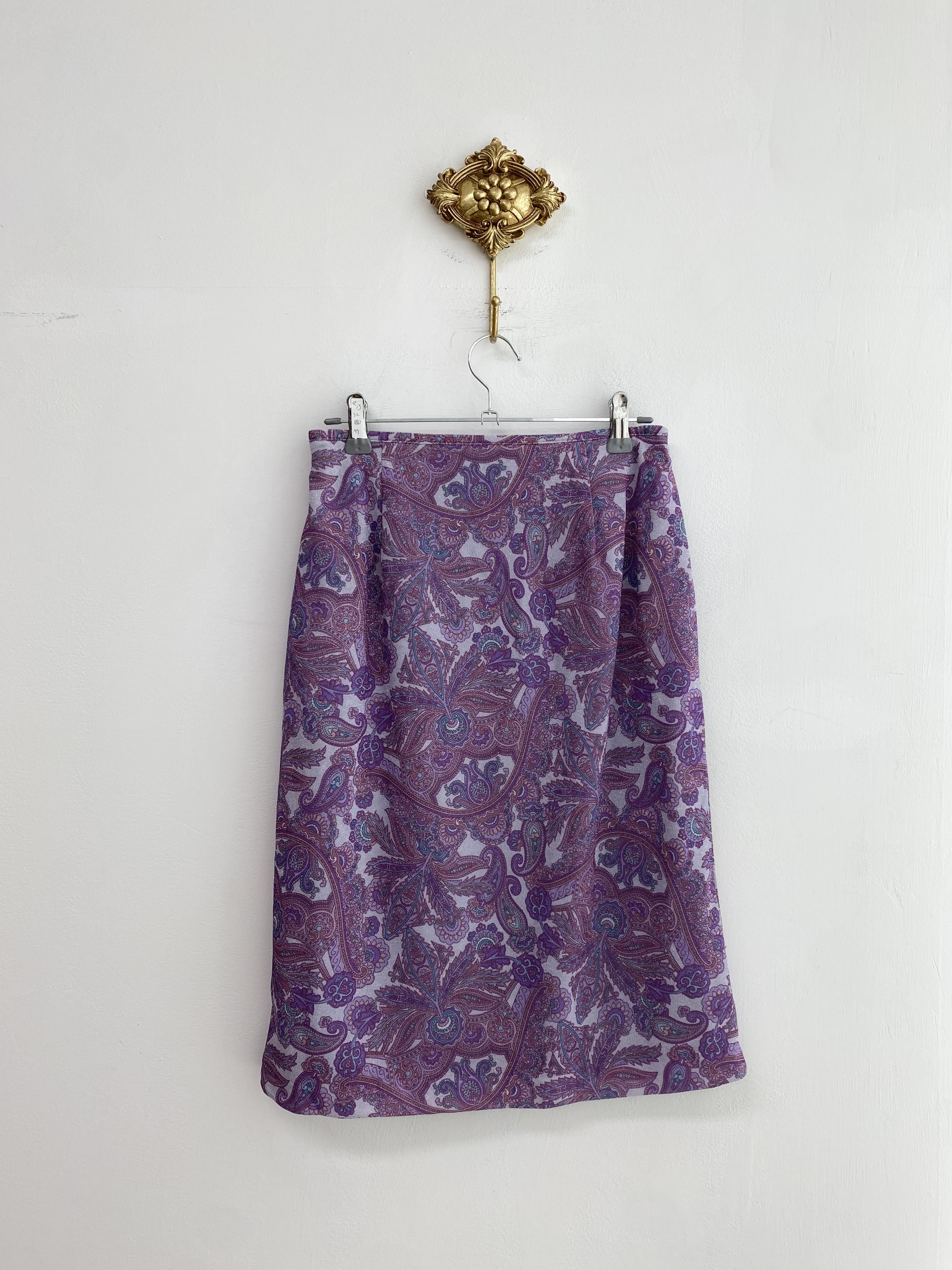 Purple glittery european pattern mid skirt