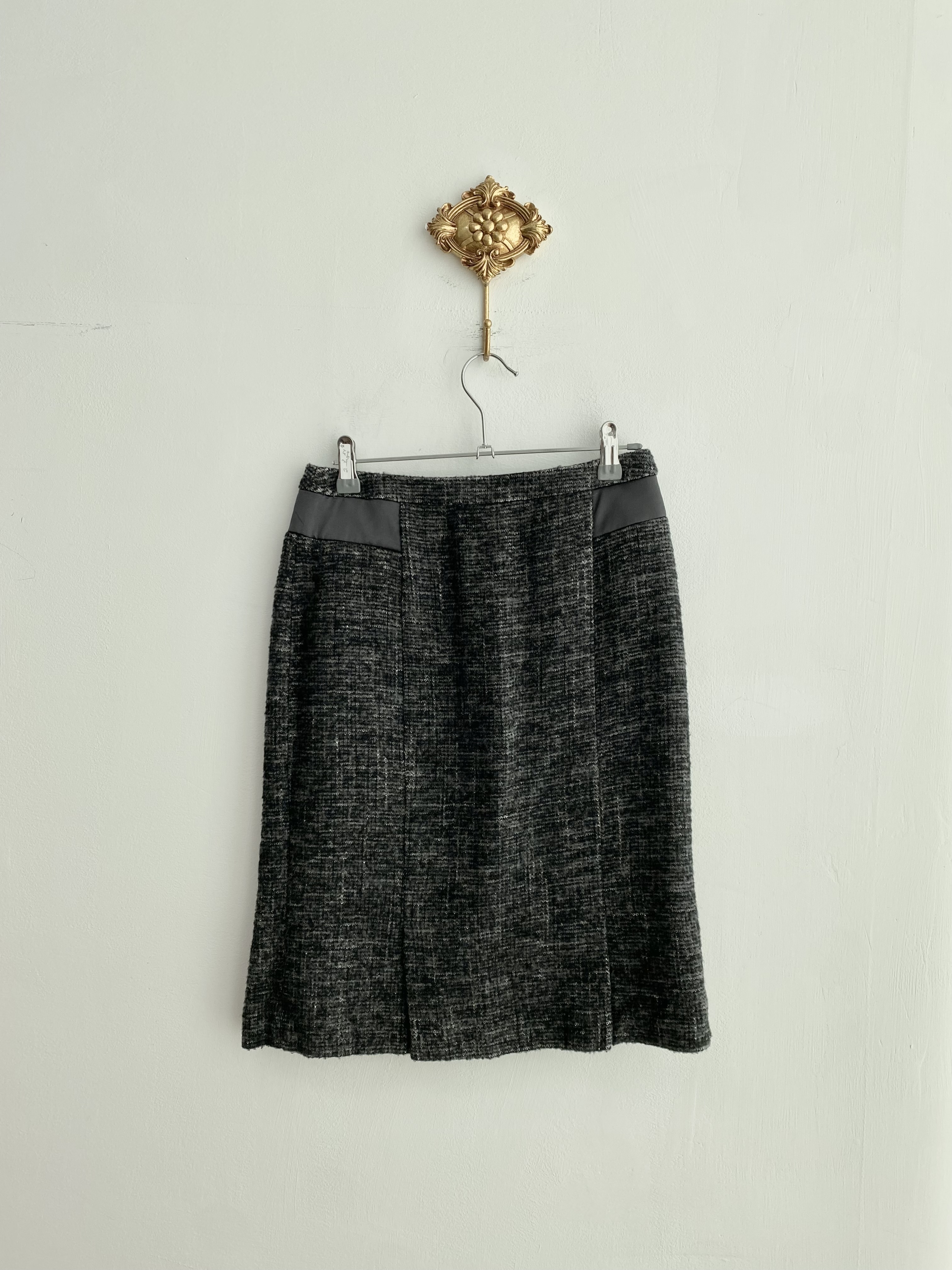 Calvin Klein charcoal mix pattern pleat point skirt