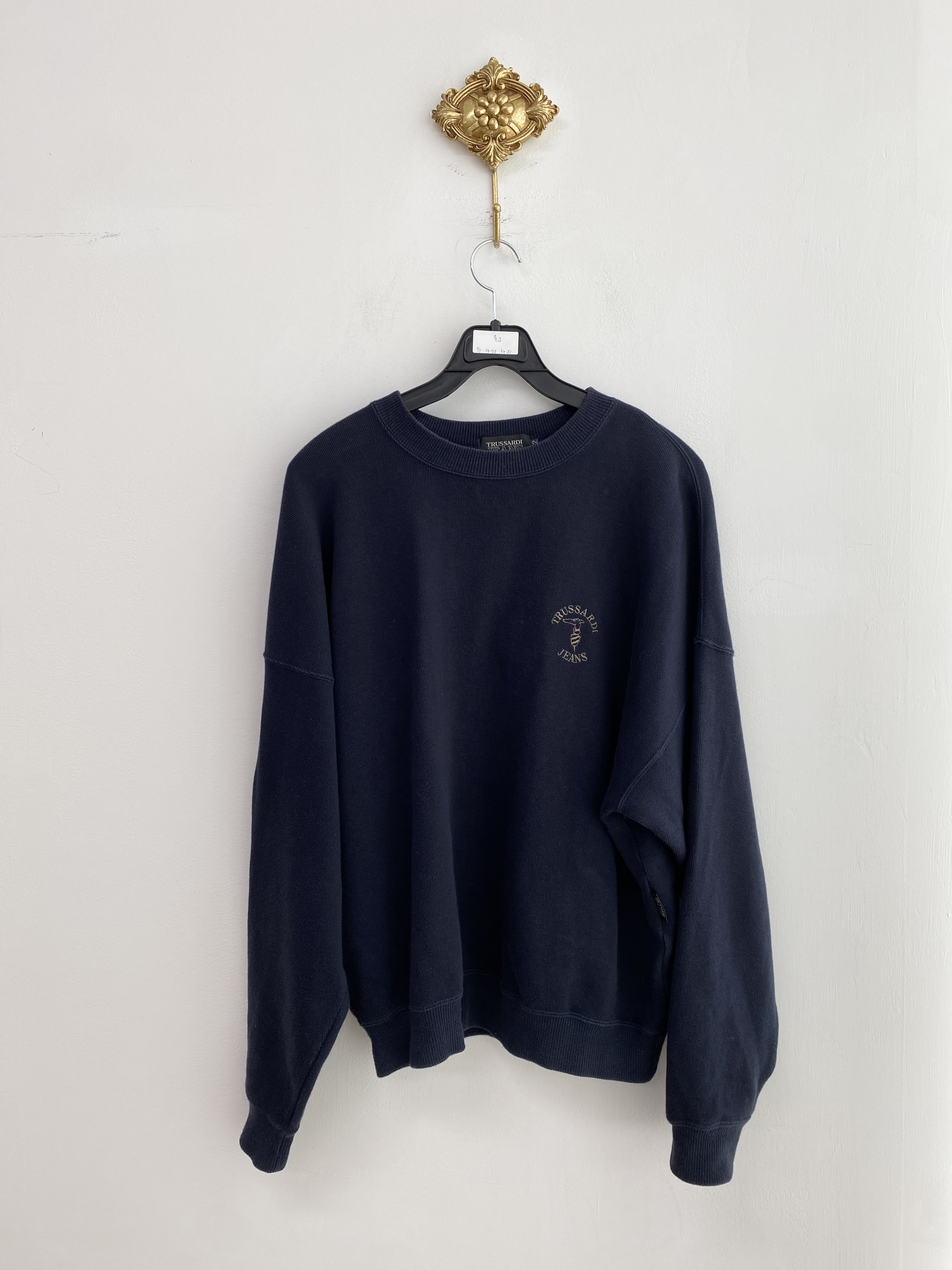 Trussardi Jeans navy logo point sweatshirt