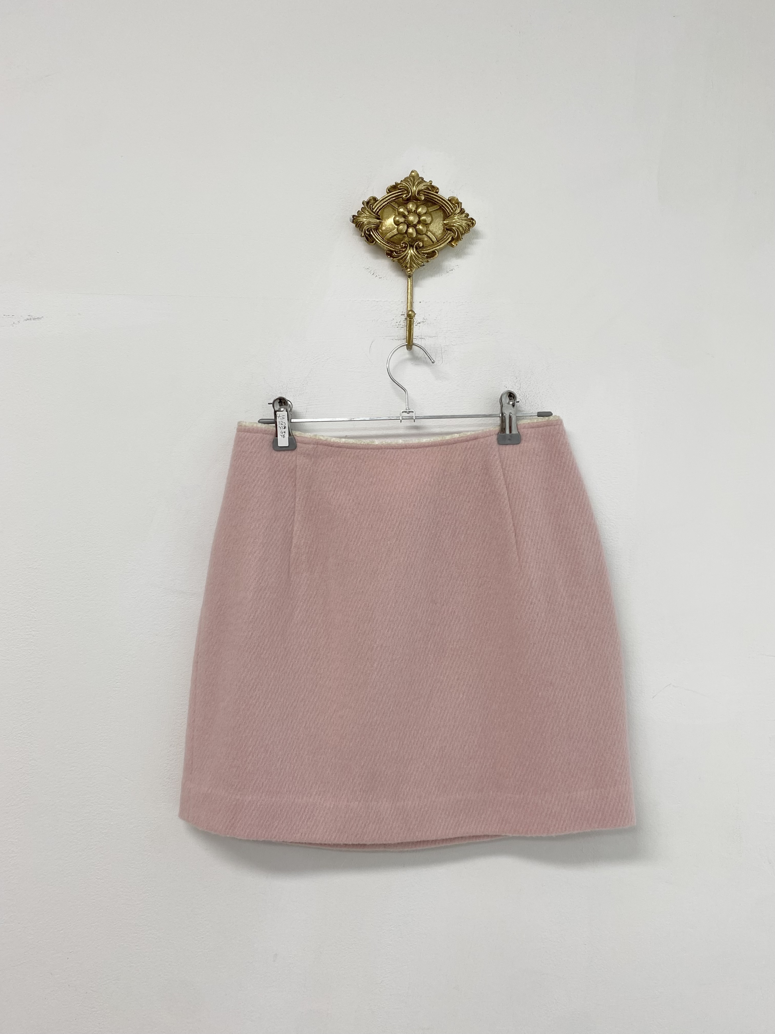 Light pink wool angora mini skirt