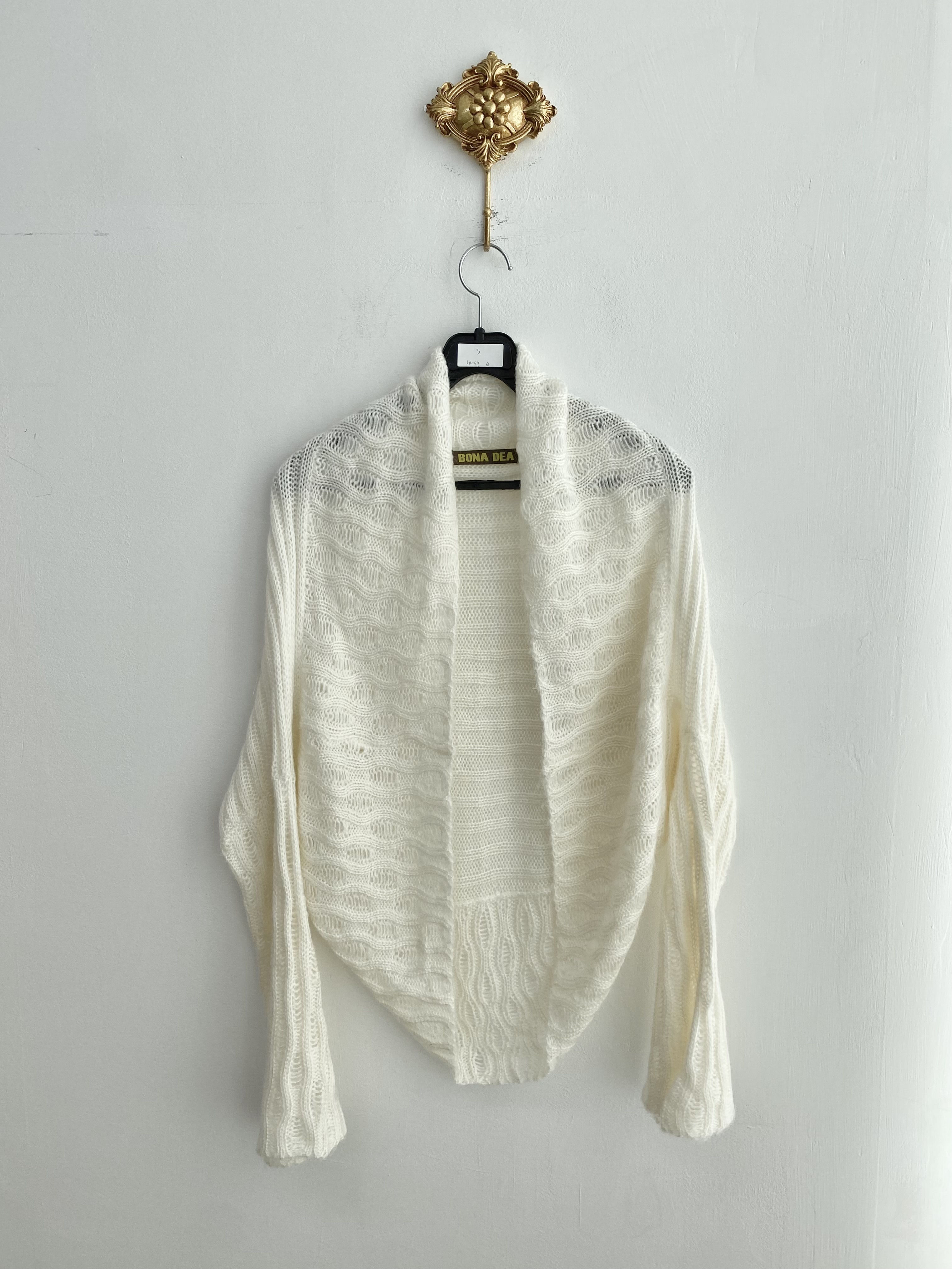 Ivory knit open bolero cardigan