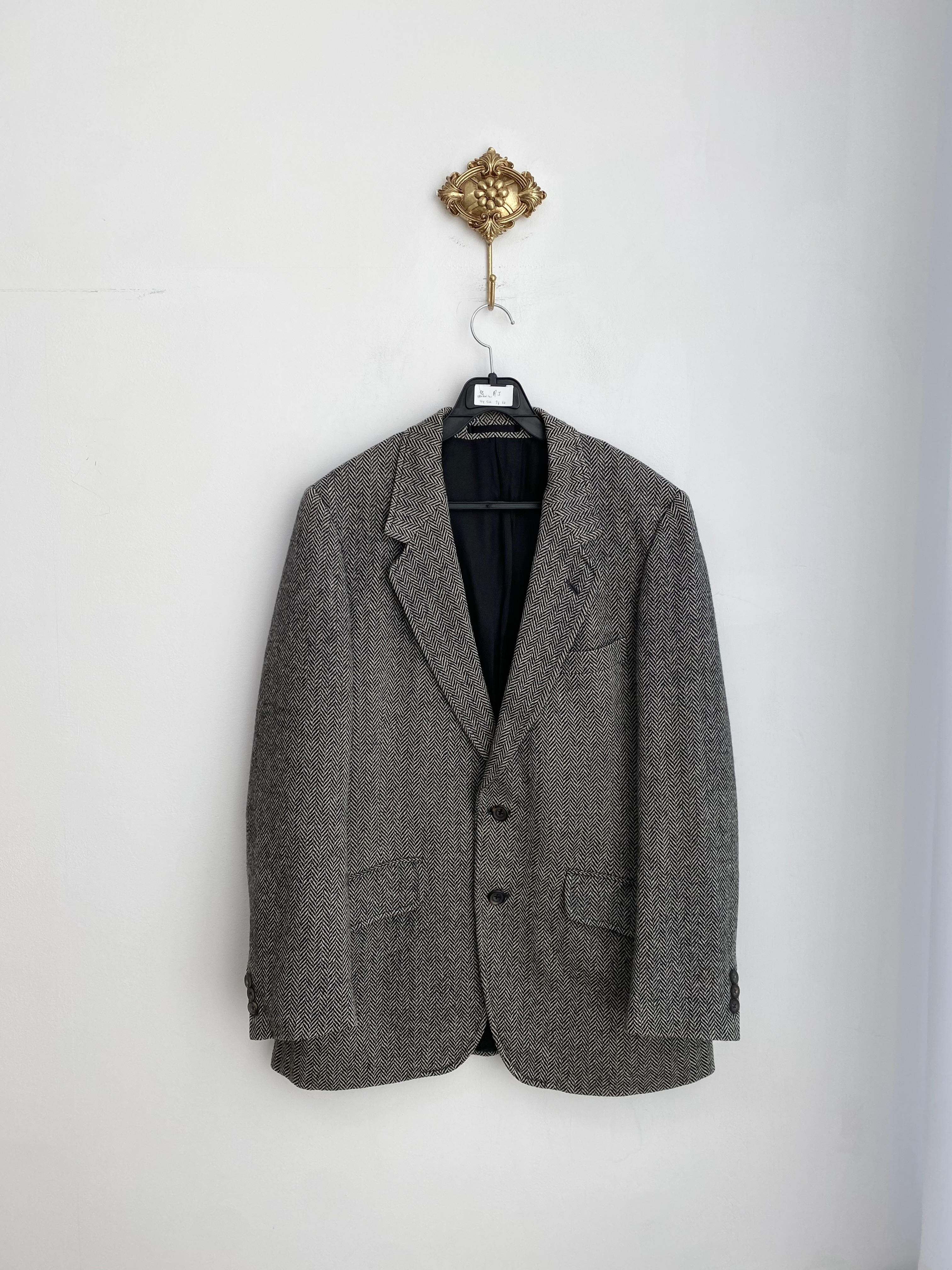 Aquascutum black herringbone new wool jacket (made in england)
