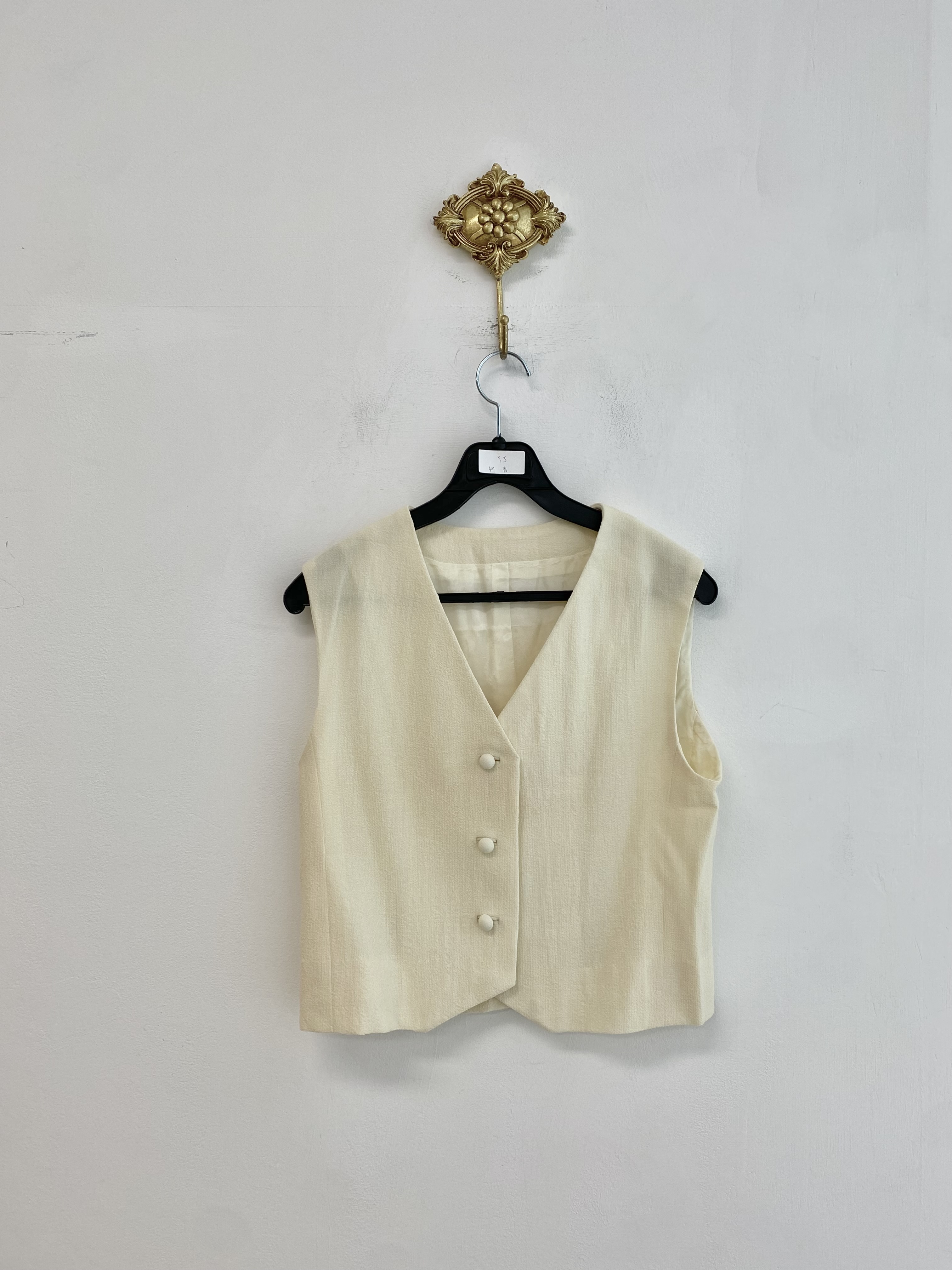 Ivory v-neck button vest