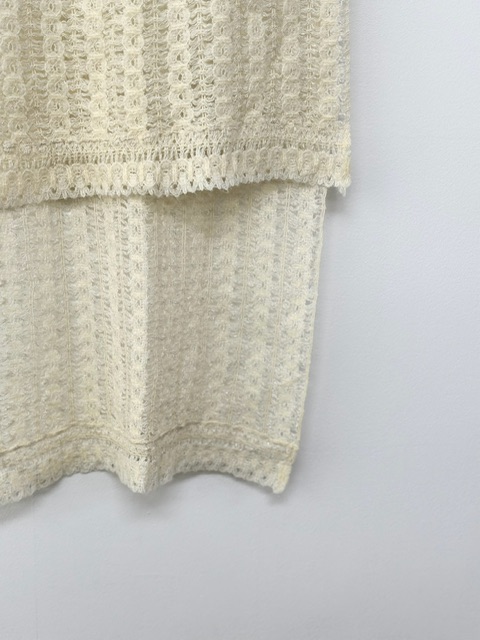 Ivory silver crochet lace muffler