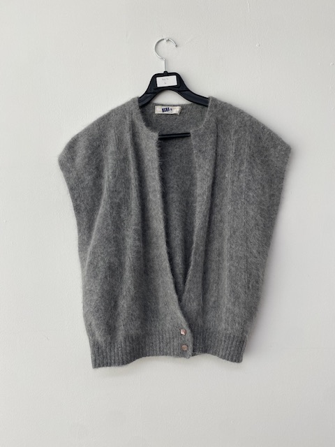 Grey angora vest