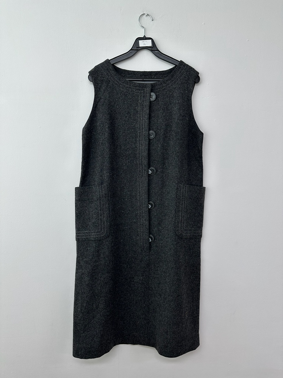 Dark grey wool stitch dress