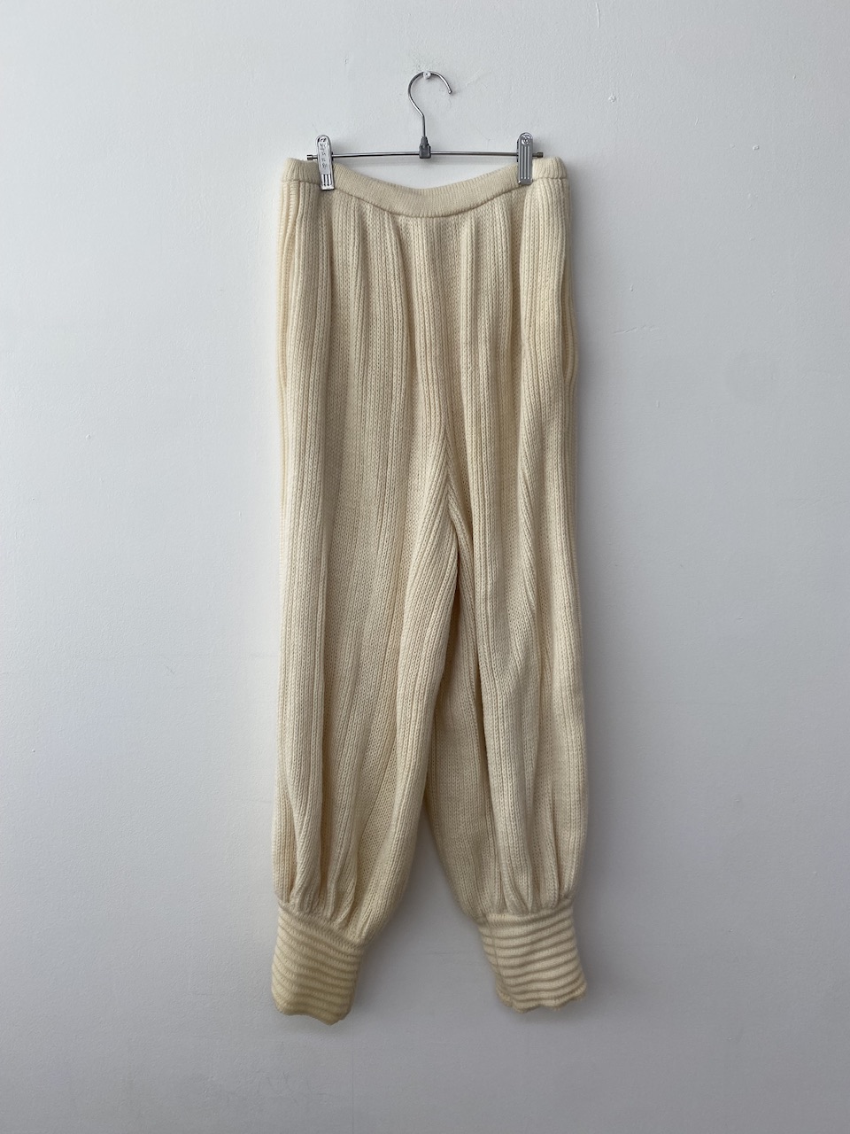Hiroko koshino ivory knit high waist pants
