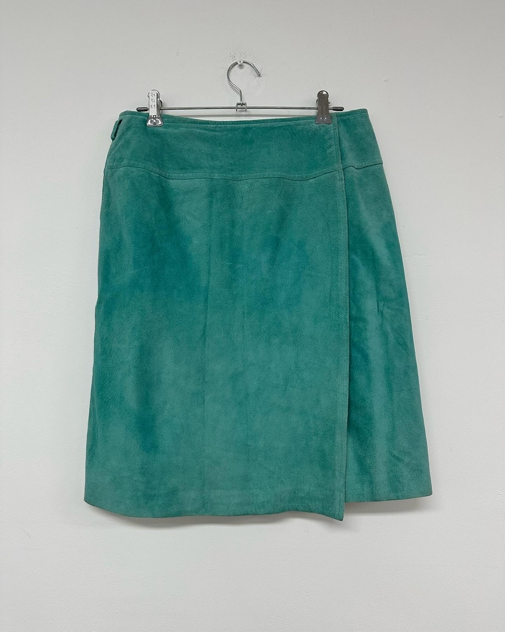 Mint real suede wrap skirt
