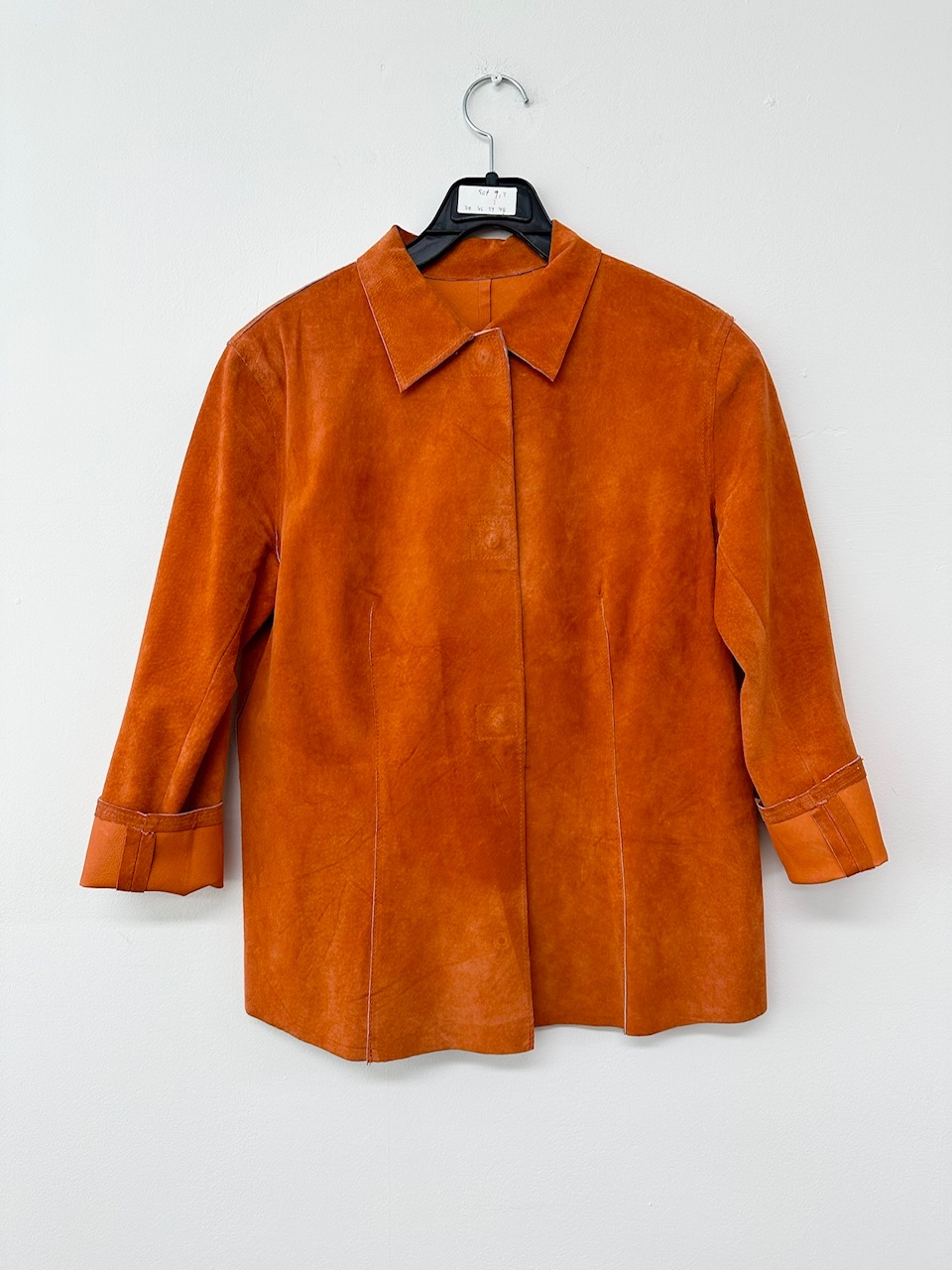 Orange real suede jacket shirt