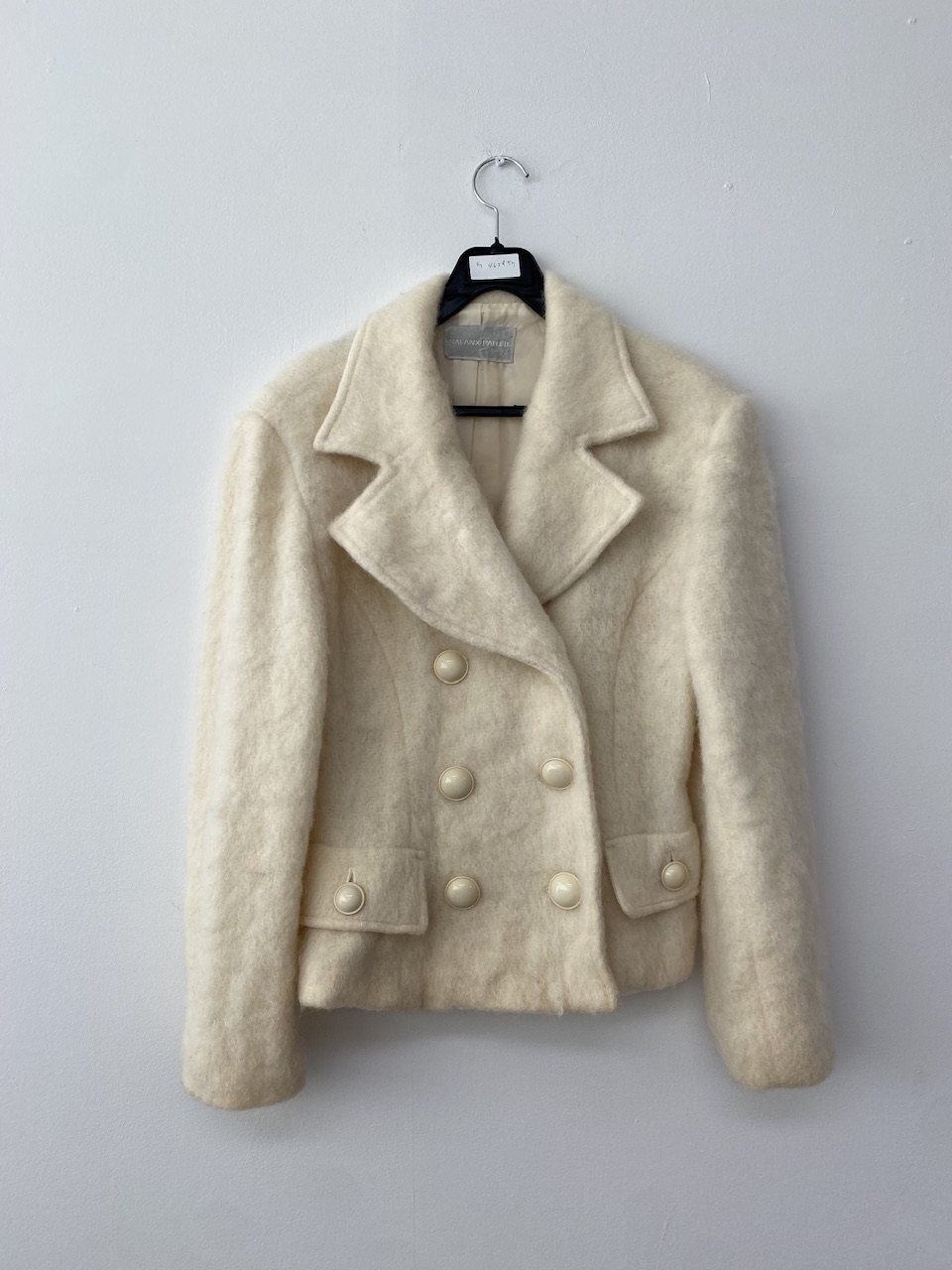 Ivory mohair double button  jacket