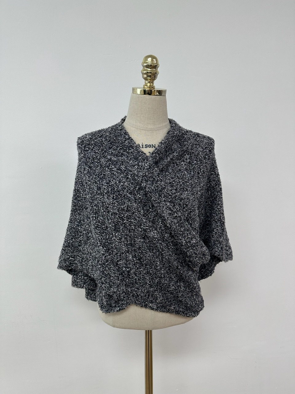 Grey cape shawl and top